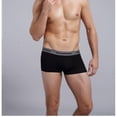 thumbnail image 2 of HOOMEUMY Men's Cotton Boxer Briefs Underwear Comfortable Breathable Soft Stretch Underpants for Everyday Wear Black S, 2 of 3