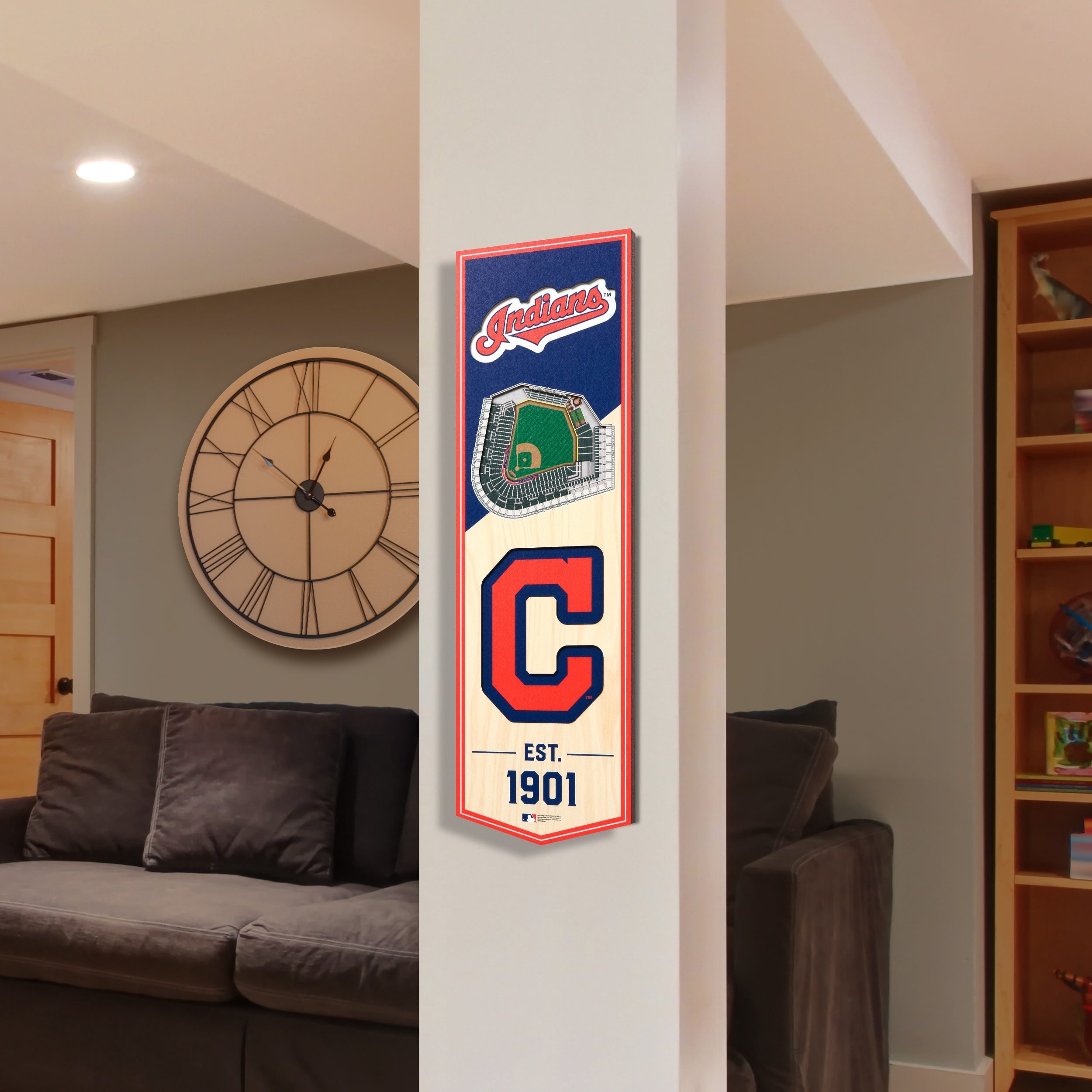 Cleveland Indians 6'' x 19'' 3D StadiumView Banner