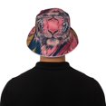 thumbnail image 5 of Honeii Pink Tiger Gold Leaves for Unisex Bucket Hat Waterproof Rain Hat Reversible Shiny Rave Bucket Hat for Concert Festival Boonie Cap, 5 of 6