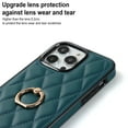 thumbnail image 6 of Dteck Case for iPhone 12 Pro 6.1-inch,Shockproof Leather Grid Case 360°Rotatable Ring Holder Kickstand Hybrid Rubber Cover,Darkgreen, 6 of 8