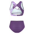 thumbnail image 3 of Gibobby Trajes de Baño para Mujer Bikini sexy para mujer Cintura alta Estampado de puntos Estación independiente Traje de baño dividido(Morado,G), 3 of 4