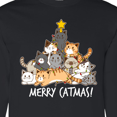 thumbnail image 4 of Inktastic Merry Catmas with Cat Tree and Yellow Star Long Sleeve T-Shirt, 4 of 5