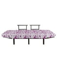 thumbnail image 3 of Butterfly Futon Couch, Flora and Fauna Image with Contrast Colors Hand Drawn Natural Pattern Vintage, Daybed with Metal Frame Upholstered Sofa for Living Dorm, Loveseat, Purple White, by Ambesonne, 3 of 4