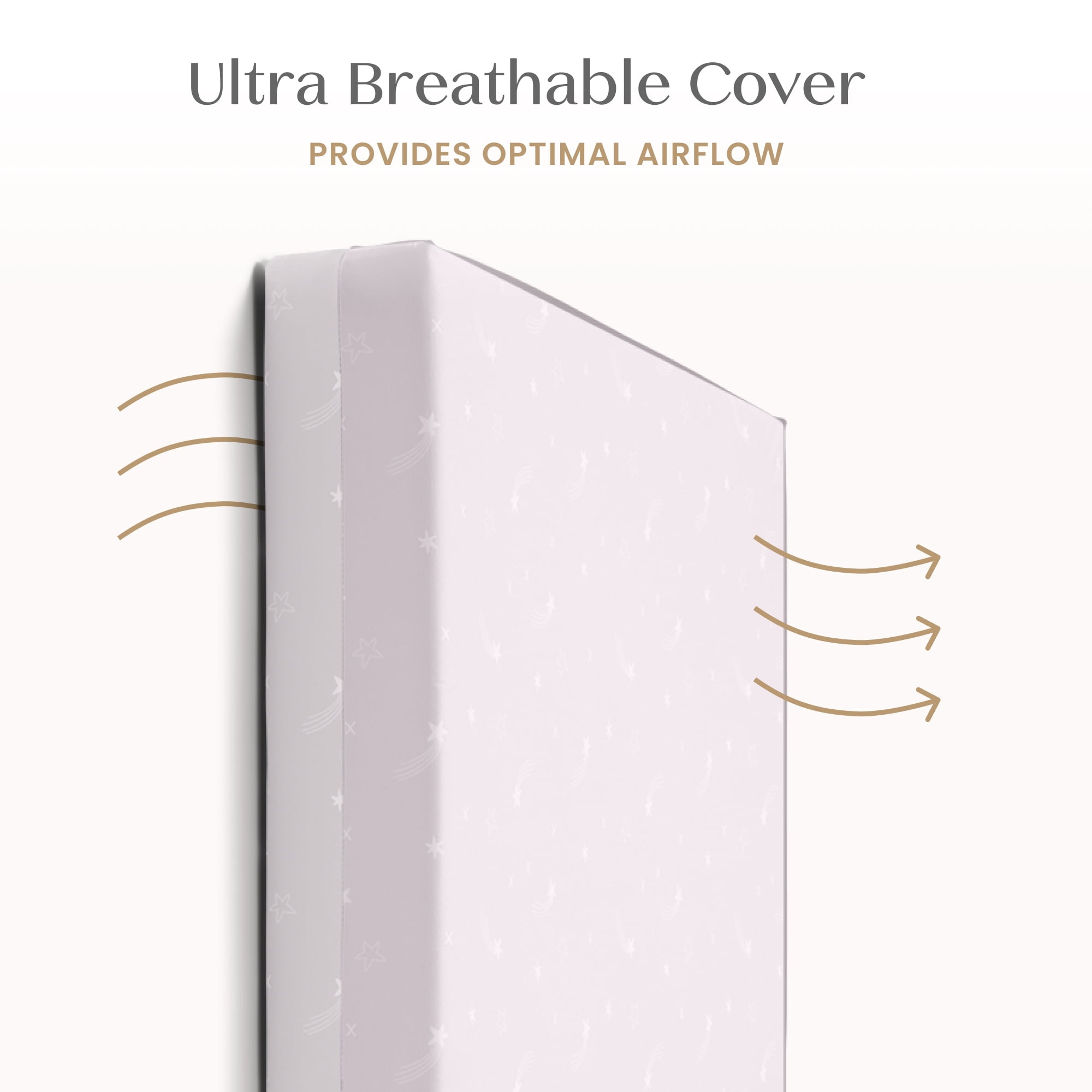 Delta Children Refresh 2-Stage Crib and Toddler Mattress - Breathable Cover and Core - Machine Washable - GREENGUARD Gold – Waterproof - Sustainably Sourced Core, Pink