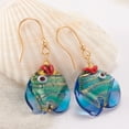 thumbnail image 3 of Ross-Simons Italian Blue and Green Murano Glass Fish Drop Earrings With 18kt Gold Over Sterling, Women's, Adult, 3 of 5