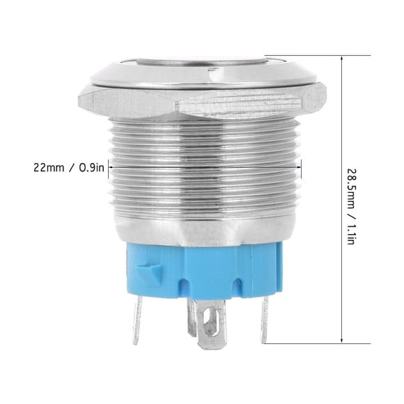 Interruptor De Botón, Interruptor De Cabeza Plana De 22 Mm, IP65 220 VCA Para Entornos Hostiles 1No 2 Piezas