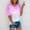 Purple tie dye v neck t shirt a1, variant on Women's Summer Tie Dye T-Shirts V Neck Short Sleeve Casual Blouses Loose Fit Tee Shirts Vacation Fashion Clothes, Sky Blue 2XL