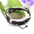 thumbnail image 4 of EOEMY Genuine Leather Bracelet Men'S Unisex Braided Wrap Tribal Brown White H163-Default, 4 of 4