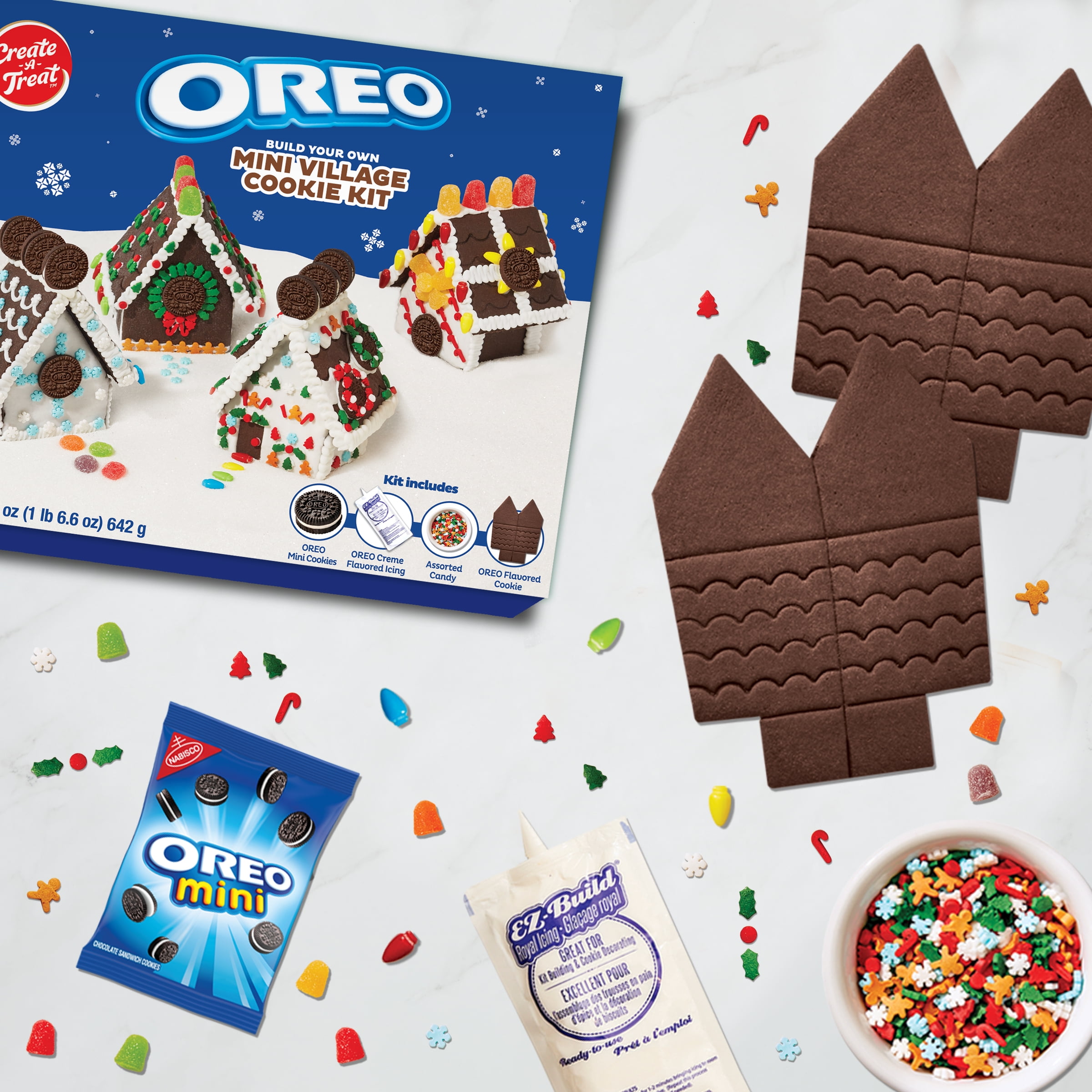 OREO® Holiday Decorated Cookies Mini Village Kit, Medium 22.6 oz