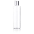 thumbnail image 3 of Clear 8 oz / 250 ml Professional Cylinder PET Bottles (BPA Free) with Silver Disc Cap Lid (6 pack) + Labels for Shampoo, Conditioner, Body Wash, Lotion, and more, 3 of 4