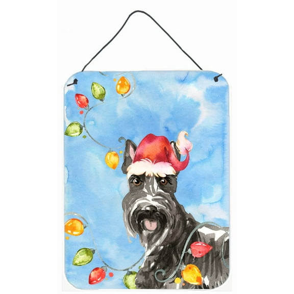 Christmas Lights Scottish Terrier Wall or Door Hanging Prints