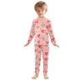 thumbnail image 3 of Stars Hearts Pattern Cotton Pajamas 2 Piece Set Sleepwear Soft and Comfortable Homewear Nightwear, 3 of 7