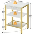 thumbnail image 4 of HOOBRO 3-Tier 15" End Table with USB Port & Adjustable Shelves Living Room Brown DW112BZ01G1, 4 of 8