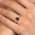 thumbnail image 4 of Gem Stone King 14K Two Tone Gold Red Garnet and Lab Grown Diamond Engagement Ring for Women | 3.45 Cttw | Oval 10X8MM | Gemstone January Birthstone | Size 5, 4 of 6