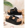 thumbnail image 3 of Women‘s Fashion Solid Color Wedge Heel Platform Sandals, 3 of 7