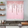 thumbnail image 5 of Pink Glowing Fluid Sheer Curtains 54 Inches Long, Romantic Modern Droplet Light Filering Curtains, Breathable Simi Curtain Privacy Drapes for Kitchen Bathroom Lightweight Small Window Treatment, 5 of 9