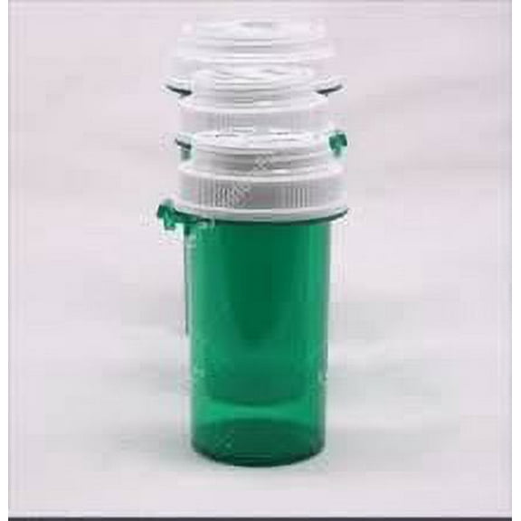 Green THUMB TAB VIALS With Reversible CAPS