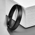 thumbnail image 5 of 4mm Classic Black Tungsten Rings for Men Minimalist Wedding Band with Beveled Edges, 5 of 6