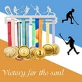 thumbnail image 5 of Medals Hanger Display Holder Rack Hockey Theme Medals Display Wall Mounted Frame Medal Ribbon Holder Hooks for Competition Medal Wall Hanging Display Mount Over 50 Medals, 5 of 7