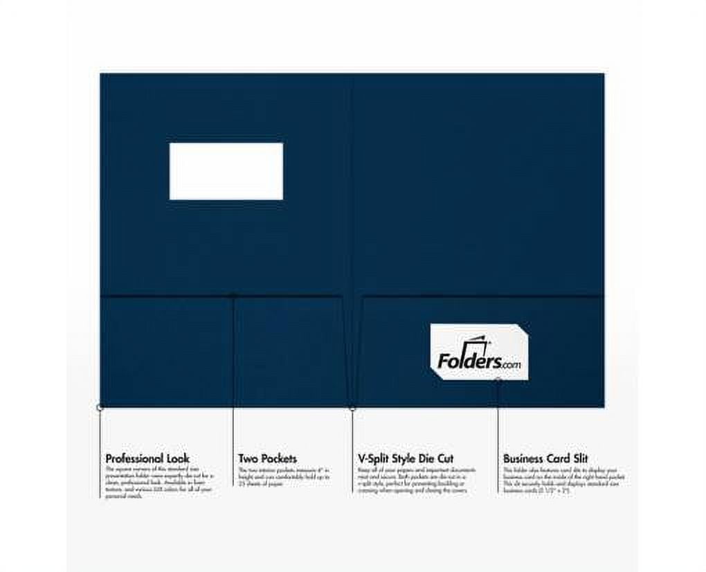 LUXPaper 9 x 12 Presentation Folder, Nautical Blue Linen, 25/Pack