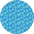 thumbnail image 1 of Ahgly Company Indoor Round Patterned Bright Turquoise Blue Area Rugs, 7' Round, 1 of 6