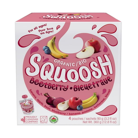 Squoosh Beetberry Organic Kids Snack Pouch – All Ages – 4 Pack