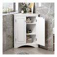 thumbnail image 5 of GDF Studio 17.2" Triangle Bathroom Storage Cabinet, Freestanding Corner Floor Cabinet, Adjustable Shelf, White, 5 of 12