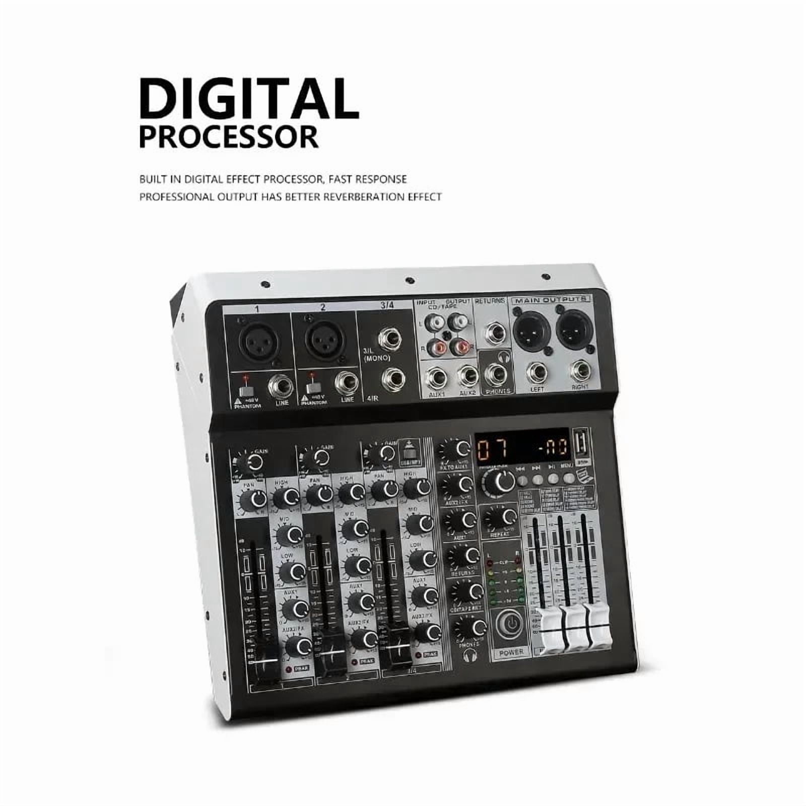 Mixer Sound 2x Mono Stereo Input 4 Channel Digital Mixing Console for DJ Studio Stage