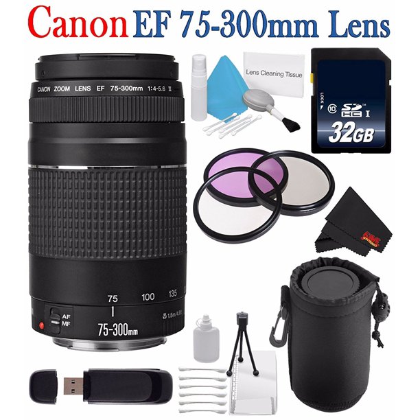 Canon Ef 75 300mm F 4 5 6 Iii Telephoto Zoom Lens 58mm 3 Piece Filter