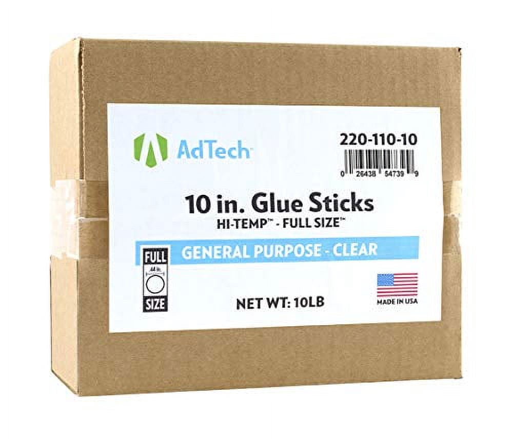Adtech 10 Pound Box All Purpose Hot Glue Sticks, Clear