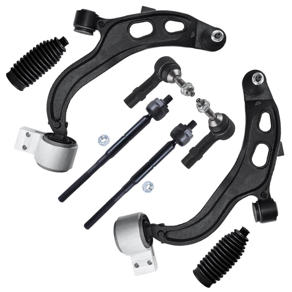 Detroit Axle -  8pc Front End Suspension Kit for 2013-2015 Ford Flex Taurus Lincoln MKT, 2013 MKS, 2 Lower Control Arms w/Ball Joints 4 Inner & Outer Tie Rods 2 Boots Replacement