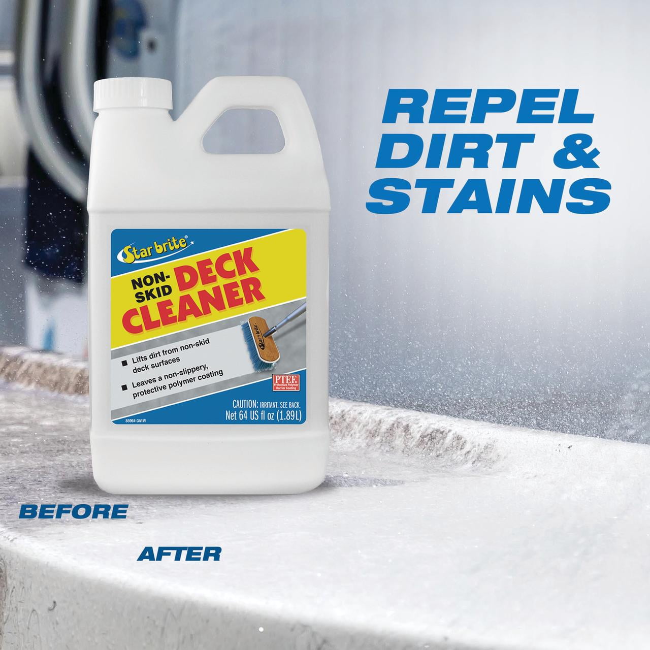 STAR BRITE Non-Skid Deck Cleaner & Protectant -Ultimate Boat Deck Wash - Protects Against Future Stains & UV - Ideal for Fiberglass, Vinyl, Plastic, Painted & Metal Surfaces (085964)