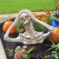 thumbnail image 2 of Decoración de jardín de resina con calavera gritando, decoración de jardín para fiesta de Halloween, patio al aire libre, pasillo, decoración de césped, adorno de esqueleto aterrad, 2 of 5