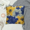 thumbnail image 2 of Creowell Mustard Yellow Navy Blue Grey Pillow Covers Dahlia Floral Decorative Throw Pillows For Couch Geometry Flowers Modern Pillow Cases Home Decor For Sofa Couch Porch Patio Outdoor White, 2 of 5