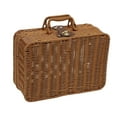 thumbnail image 1 of Caja de almacenamiento de paja con asas, caja de almacenamiento tejida de ratán vintage, caja de accesorios de maleta retro para almacenamiento de L Gloria Cesta de picnic de mimbre, 1 of 9