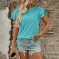 thumbnail image 2 of Summer Fashion Plus Size Shirts for Women Trendy Clothes 2025 olid Color Round-Neck Blouses Up to 65% off!, 2 of 4
