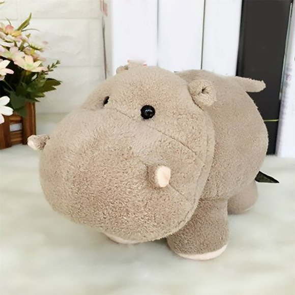 YOPTOP Hippopotame en Peluche Hippopotames Doux Mère Petit Ensemble de Jouets Hippopotame Mignon Gris Peluche Debout Hippopotame pour Ados Adultes Décorations de Shower de Bébé