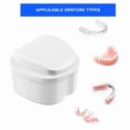 thumbnail image 3 of Denture Case, Denture Cup with Strainer, Denture Bath Box False Teeth Storage Box - Dark Blue & White, 3 of 3