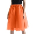 thumbnail image 3 of Flowy Mesh Tutu Skirt Women Midi Length Elastic Waist Party Costume Skirt, 3 of 4