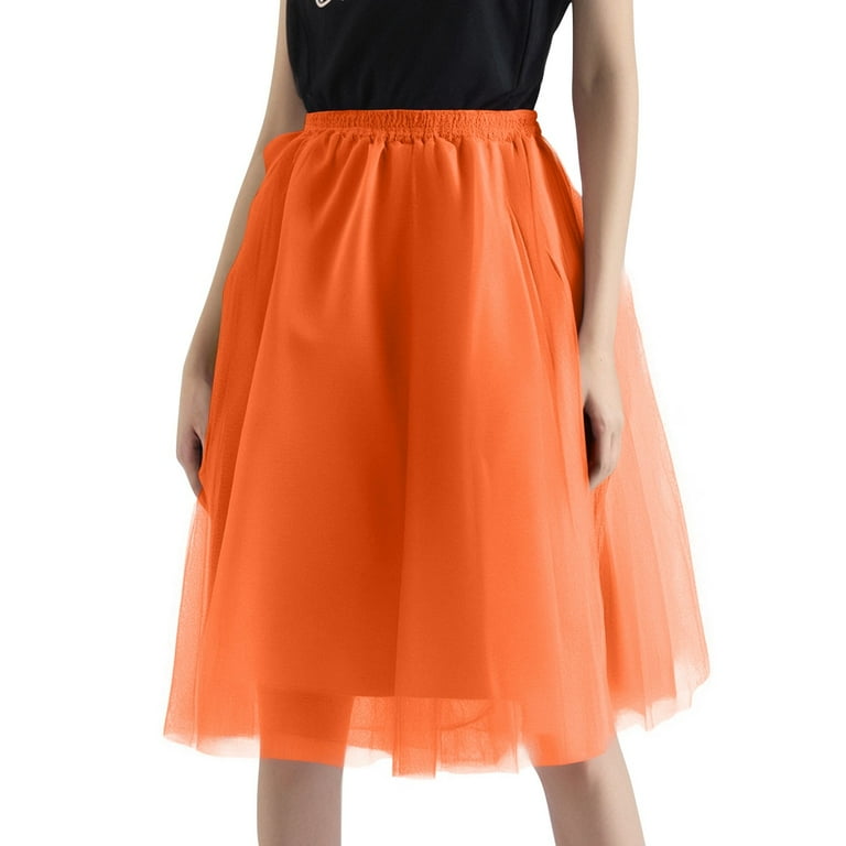 Kopltyrfg Women Tutu Skirts Layered Knee Length Tulle Skirt A