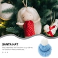 thumbnail image 4 of 10 gorros navideños pequeños de punto, estilo Papá Noel, ideales para fiestas y como accesorios hechos a mano (azul oscuro)., 4 of 8