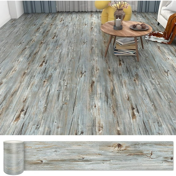 Waterproof Peel and Stick Floor Tile, 36 Pack 54 Sq.Ft（NO Sticky Residue Left） Wood Plank Vinyl Tile Stickers, Self-Adhesive DIY Flooring Tiles for Bathroom, Living Room,Kitchen（36" x 6"，Dustgray）