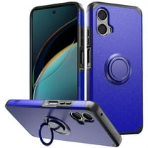 For Motorola Moto G Power 5G 2024 Ring Kickstand Cellphone Cover Case - mkrng Blue