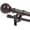 Bronze, variant on Warm Gold Double Curtain Rods 36-72", Decorative Window Treatment Curtain Rod with Round & Barrel Finials, 1-Inch Front and 5/8 Inch Back Double Telescoping Drapery Rod, Adjustable Double Window Rod
