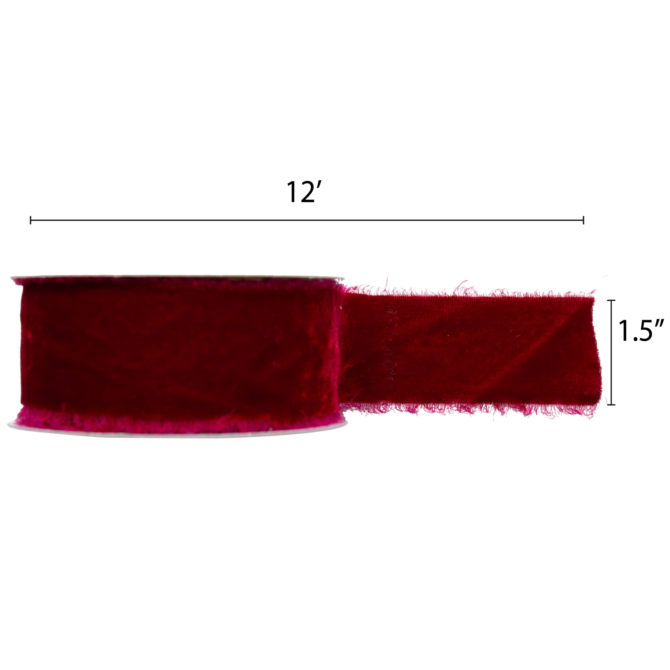 My Texas House Red Velvet Christmas Ribbon, 1.5" x 12'
