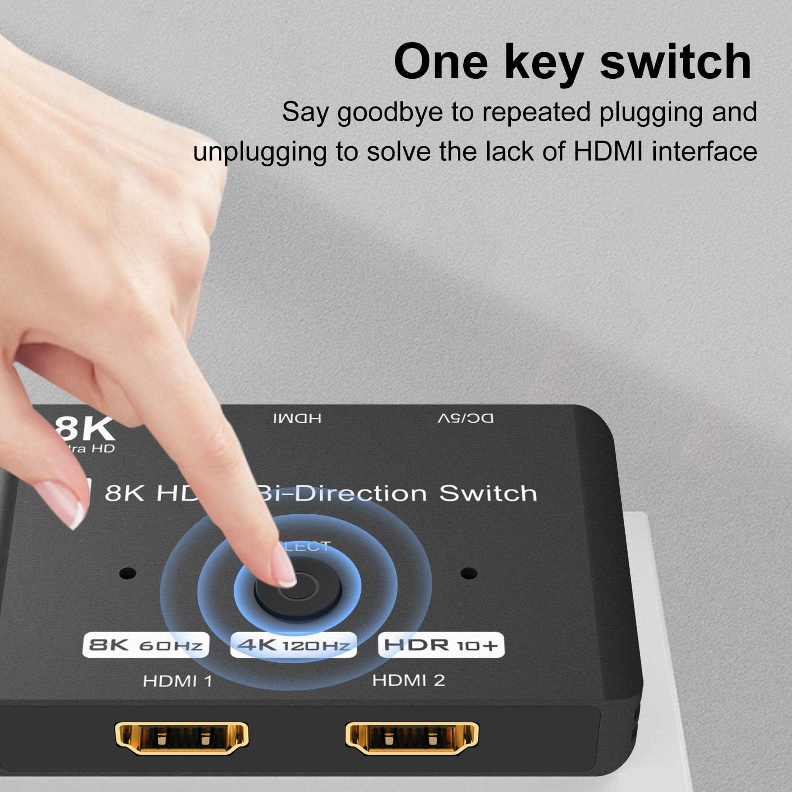 Knaive HDMI Switch 8K 2 in 1 Out Directional HDMI 2.1 Switcher Converter High Speed 48Gbps Support 8K@60Hz 4K@120Hz Compatible with Xbox PS5 for 2 Sources to 1 Display Monitors 