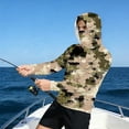 thumbnail image 4 of Sun Shirt UPF 50+ Men's Fishing Long Sleeve UV Protection Hoodie Hiking Rash Guard Swimming Running Yellow M, 4 of 6