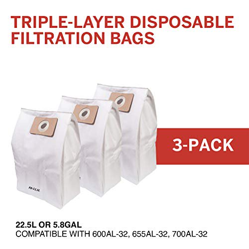 Nadair FD-22.5L-3NAD Central Vacuum Filter Bag, White