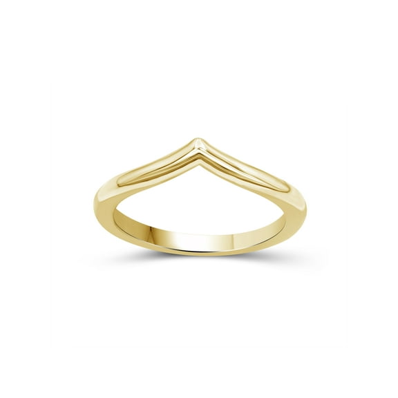 JewelersClub 14K Gold over Silver Wishbone Friendship Ring for Women | Dainty Gold over Silver Promise Ring For Women | Silver Friendship Ring For Women