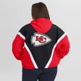 thumbnail image 5 of Women's WEAR by Erin Andrews Red/Black Kansas City Chiefs Plus Size Retro Crinkle Full-Zip Hoodie Windbreaker Jacket, 5 of 5